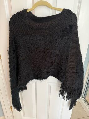 Black Fuzzy Knit Women’s Sweater